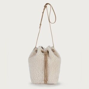The White Company Sherpa Borg Crossbody Bucket Bag
